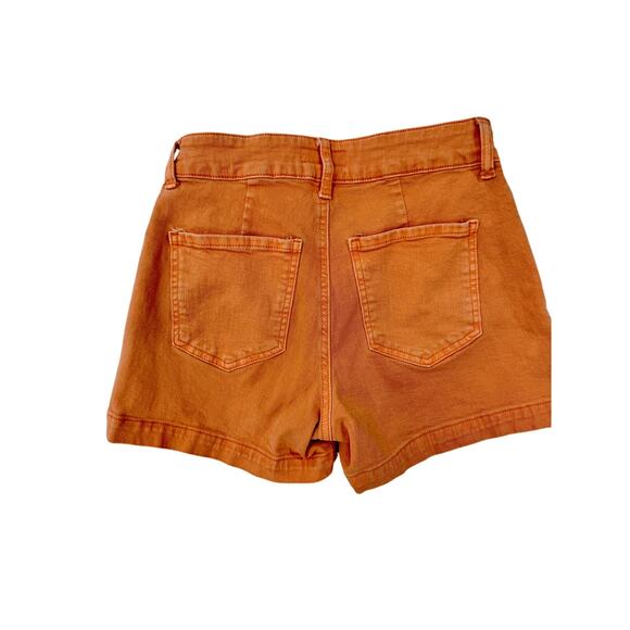 KUT Shorts Women’s 0 Orange Peach Denim Zip Pockets High Rise Coastal Cowgirl - Picture 2 of 14
